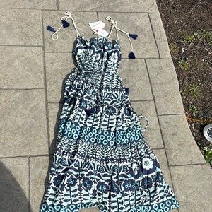 NWT Omika Blue and White Patterned Maxi Dress